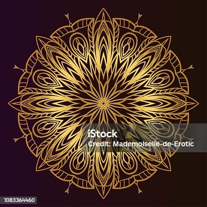 istock Mandala pattern. Traditional indian mandala. Orient tribal circle sign illustration. Vector illustration. 1083364460