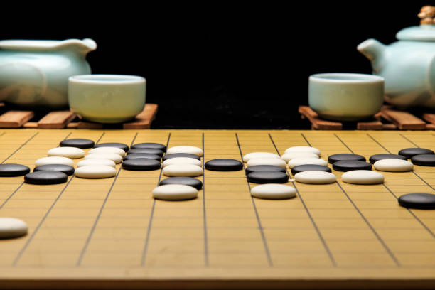 Chessboard and tea set Checkerboard and teapot on black background 2933 stock pictures, royalty-free photos & images