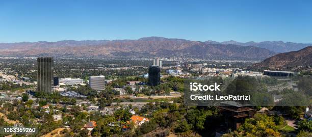 City Of Los Angeles Panoramic View Of The Surrounding Mountains Stock Photo - Download Image Now