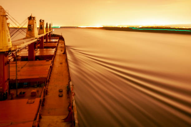 Sailing in Detroit Channel at night