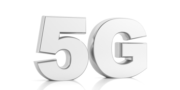 5G High speed network connection. 5th generation new mobile wireless internet wifi isolated against white background. 3d illustration