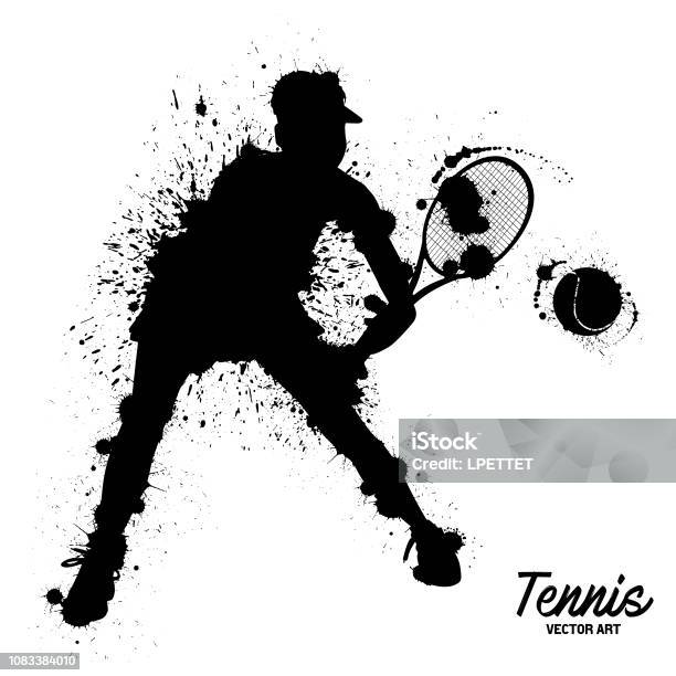 Tennis Splatter Stock Illustration - Download Image Now - Adult, Adults Only, Agility