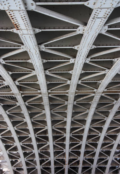 istock Underside of an arched metal bridge 1083388002