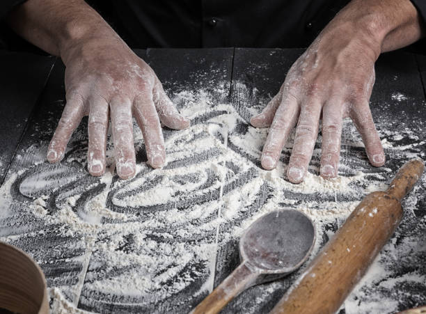 istock men's hands stir the white wheat flour 1083388764