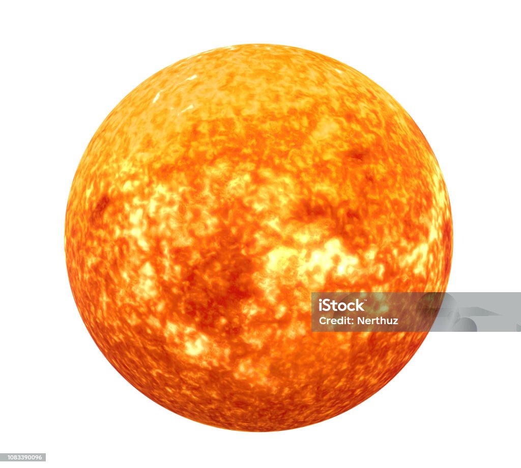 Sun Solar System Isolated Sun Solar System isolated on white background. 3D render Sun Stock Photo