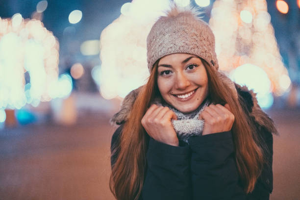 istock Smiling woman's portrait on New Year's Eve 1083390534
