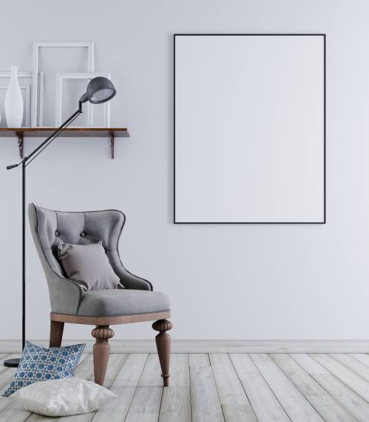 istock Mock up poster in classical vintage interior background. 1083392478