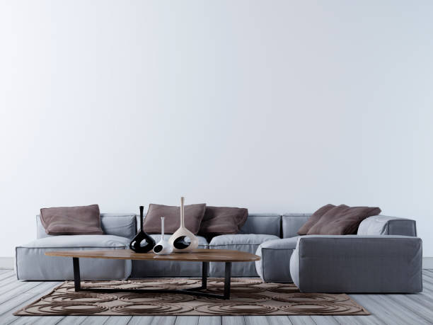 istock Empty wall on the contemporary living room with corner sofa 1083394646