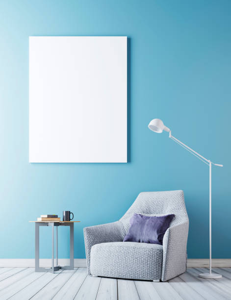 istock mock up poster frame in hipster interior background, Scandinavian style 1083395202