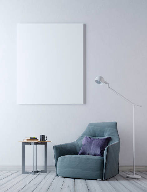 istock mock up poster frame in hipster interior background, Scandinavian style 1083395228