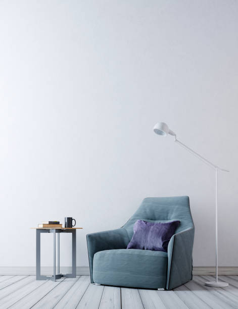 istock mock up empty wall in modern interior background, Scandinavian style 1083395258