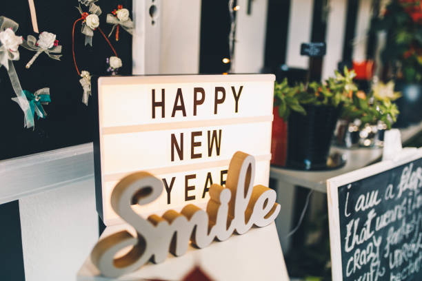 istock New year sign at a flower shop 1083395498