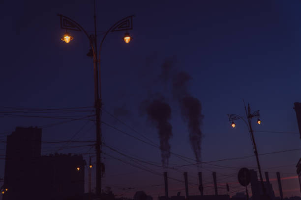 istock Factory. Plant with pipes from which there is smoke 1083397090