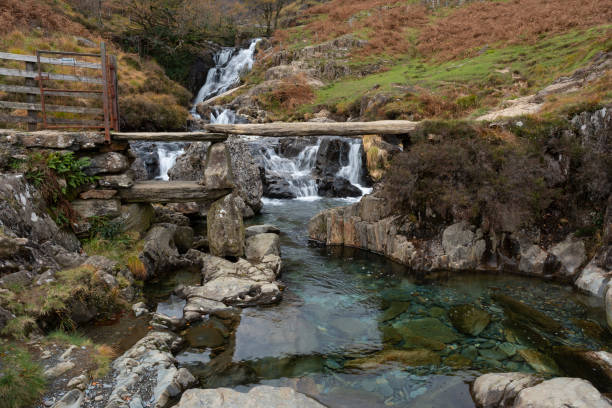 istock Stone Foot Bridge Across Mountain Pool, Snowdonia 1083404072