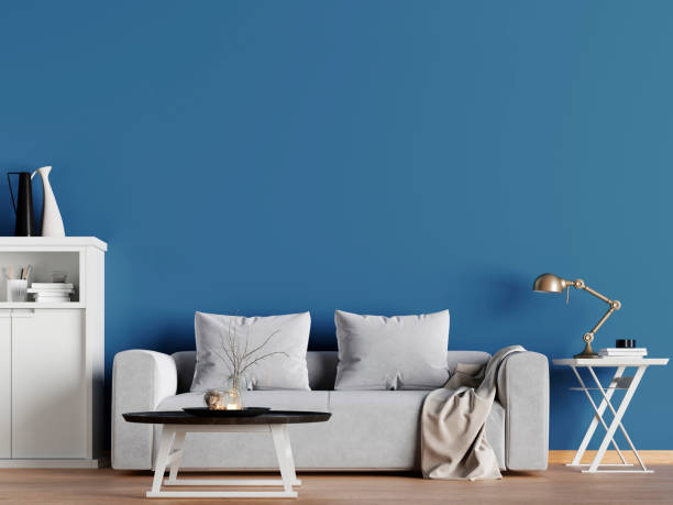 istock mock up empty wall in hipster interior background, Scandinavian style 1083404398