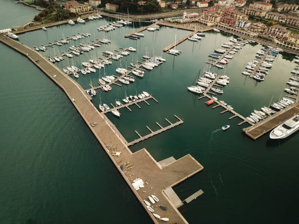 istock Arial of Boats in Marina 1083418084