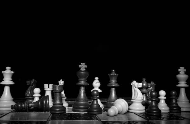 istock Chess photographed on a chessboard 1083420520