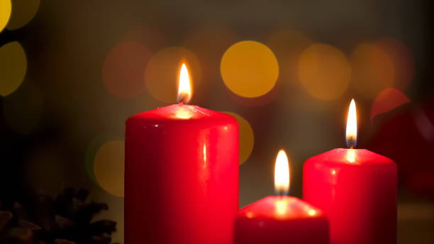 istock Beautiful candles burning creating calm and relaxing atmosphere, spa salon 1083420646