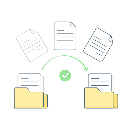 Transfer File Processing Data Transfer File Copying Uploading Process Two Folders Transferred ...