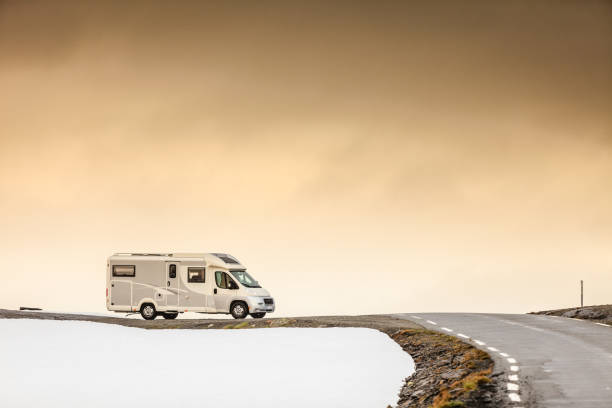 istock Camper car in norwegian mountains 1083426542