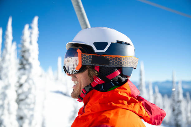 istock Chair lift ride on sunny day. 1083431624