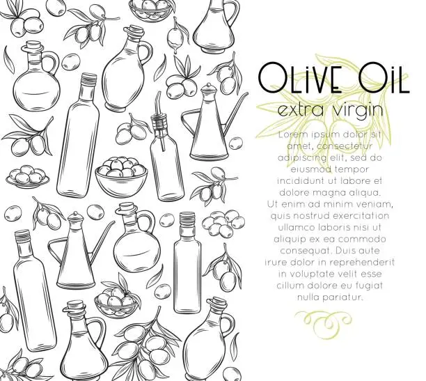 Vector illustration of Olive oil page