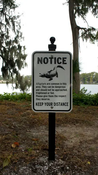 Warning sign in Winter Park, Florida.