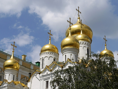 Golden onion towers in the Kremlin - Moscow