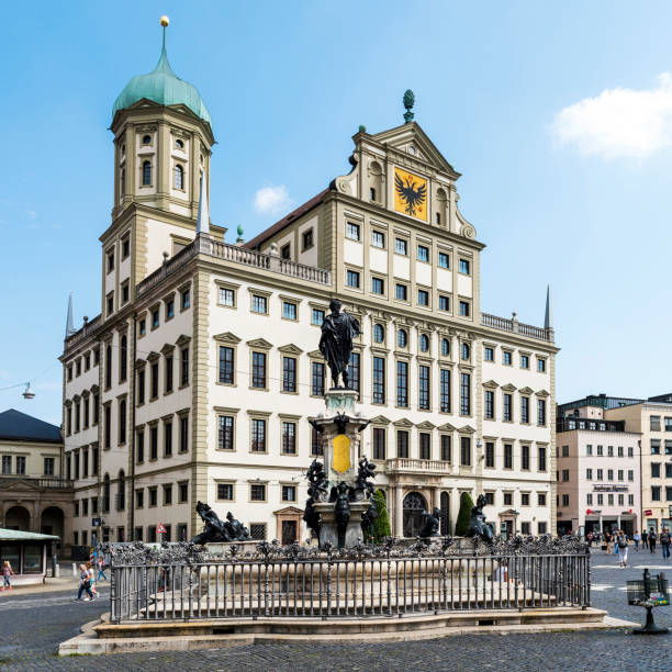 istock Townhall of Augsburg with St. Peter in Germany 1083446612