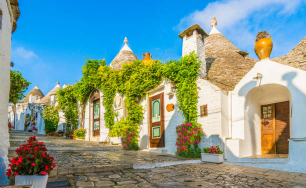 The traditional Trulli houses in Alberobello city, Apulia, Italy The traditional Trulli houses in Alberobello city, Apulia, Italy bari photos stock pictures, royalty-free photos & images