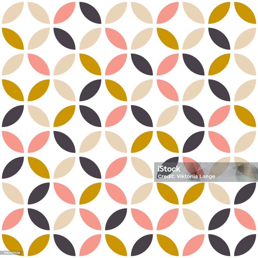 Geometric seamless pattern in scandinavian style. Mid century design. Vector wallpaper. Pattern stock vector