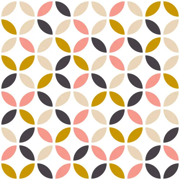 Vector illustration of Geometric seamless pattern in scandinavian style. Mid century design. Vector wallpaper.