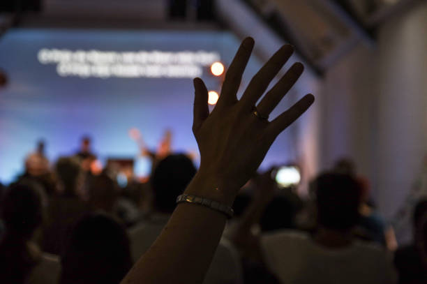 Worship in church Schinnen, the Netherlands, - September 02, 20184. Praising people at a Worship concert in Church for the beginning of the new season. church like a holy light from god stock pictures, royalty-free photos & images