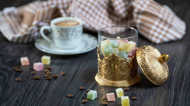 istock Traditional Turkish delights and Turkish coffee on the table 1083460858