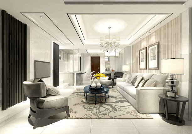 istock 3D render of Modern Living Room 1083464656