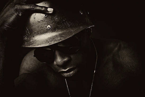 istock contemplative soldier behind sunglasses 108347158
