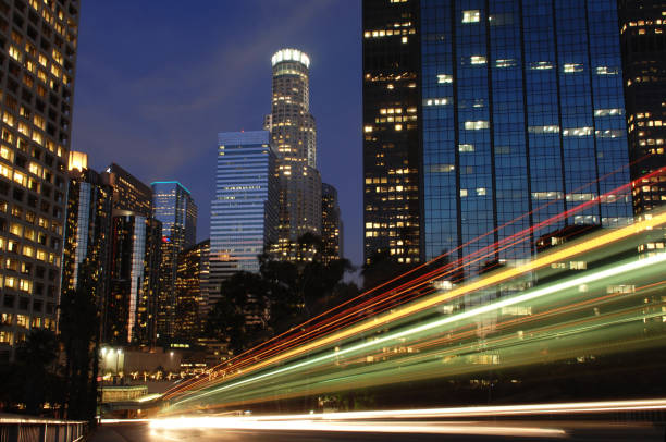 istock Los Angeles Skyline at Night 108347180
