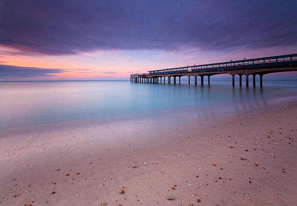 Boscombe Pier, Bournemouth, Twilight.  bournemouth england photos stock pictures, royalty-free photos & images