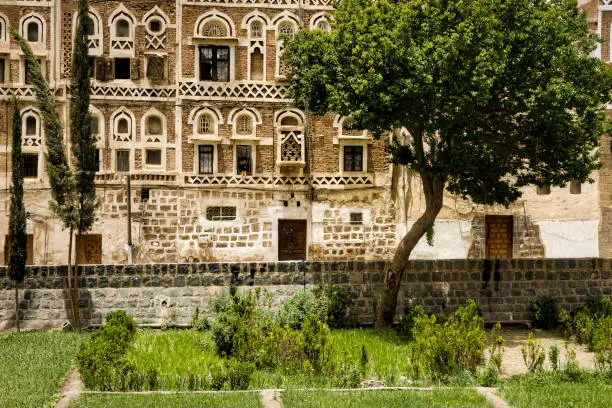 Shared green and garden space in Sana'a Yemen