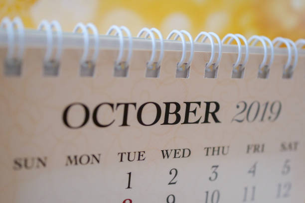 istock Close up calendar of October 2019 1083477034