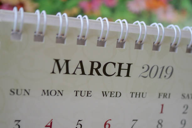 istock Close up calendar of March 2019 1083477080