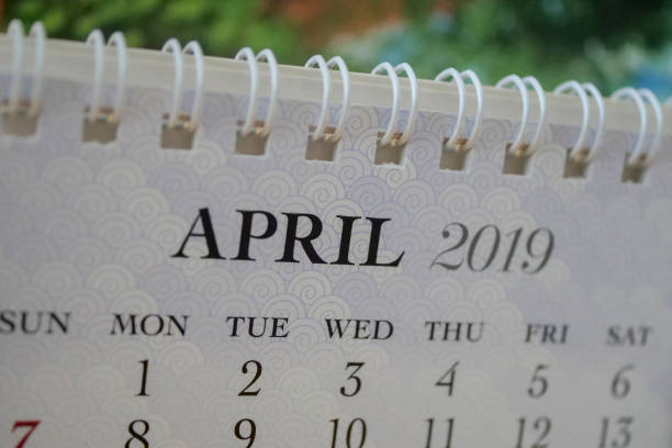 istock Close up calendar of April 2019 1083477082
