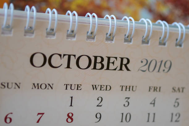 istock Close up calendar of October 2019 1083477138