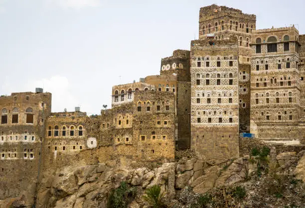 The ancient city of Al Hajira, in the Haraz Mountains ofYemen