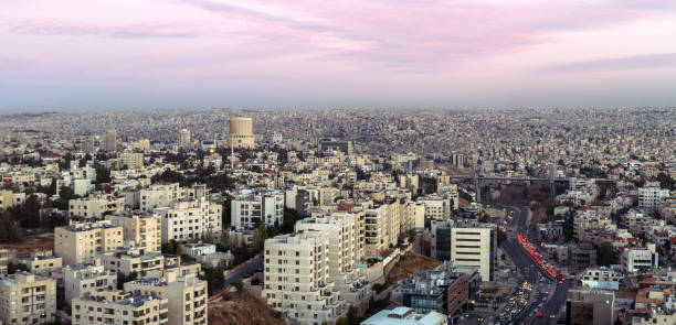 istock Wide shot for Amman mountains at evening after the sunset 1083478746