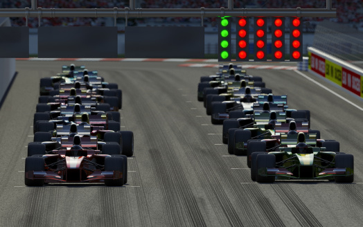 Sochi, Russia - 08.09.2022: empty race car track, motorcycle racetrack. F1 race at Formula One Grand Prix