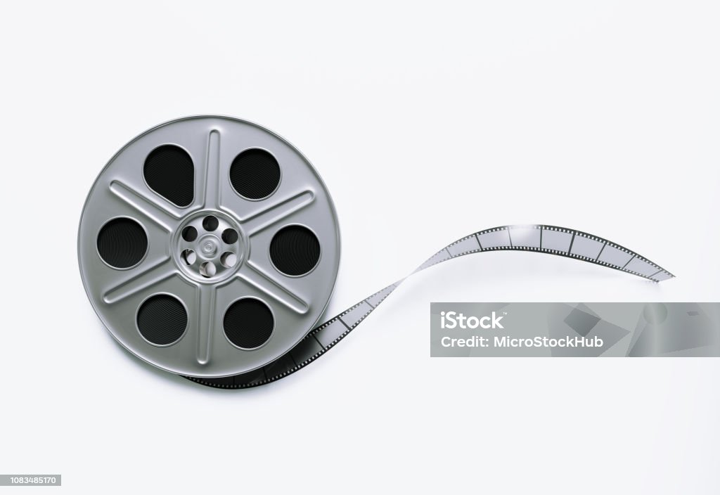 Film Reel On White Background Stock Photo - Download Image Now - Film Reel,  Movie, Camera Film - iStock