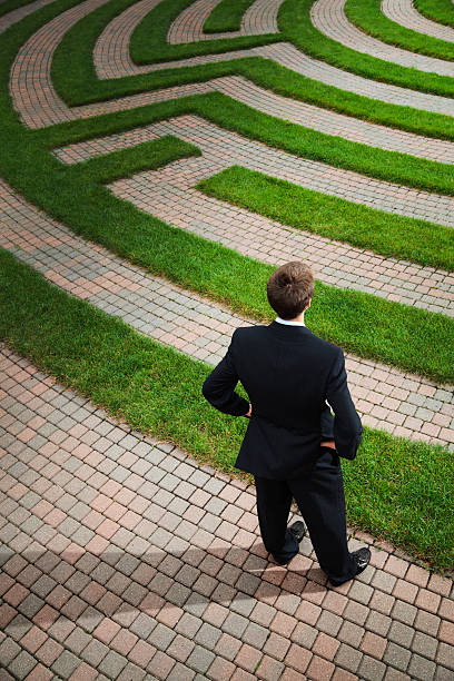 istock Businessman Planning Strategic Path and Problem Solving Corporate Business Maze 108348523