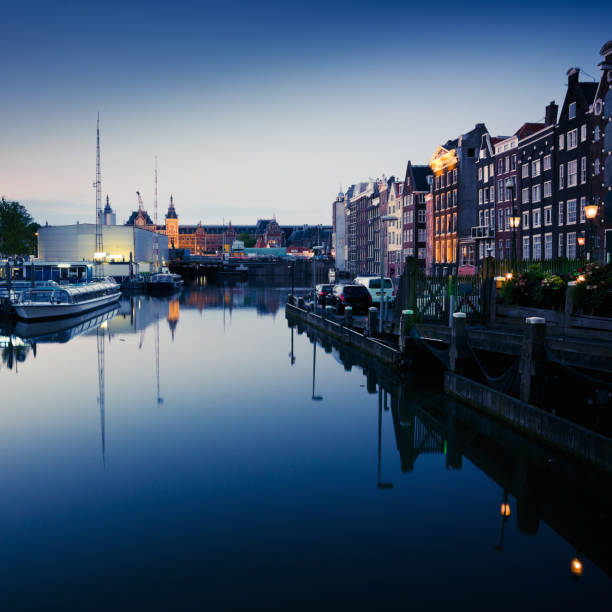istock Amsterdam Netherlands Twilight City Scene Water Canal 108348595