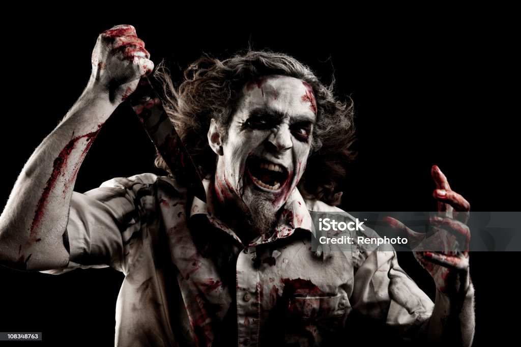 Zombie avec couteau - Photo de Couteau libre de droits